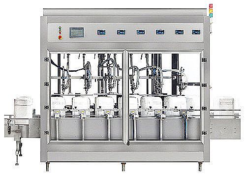 六頭全自動(dòng)稱(chēng)重式灌裝機(jī)